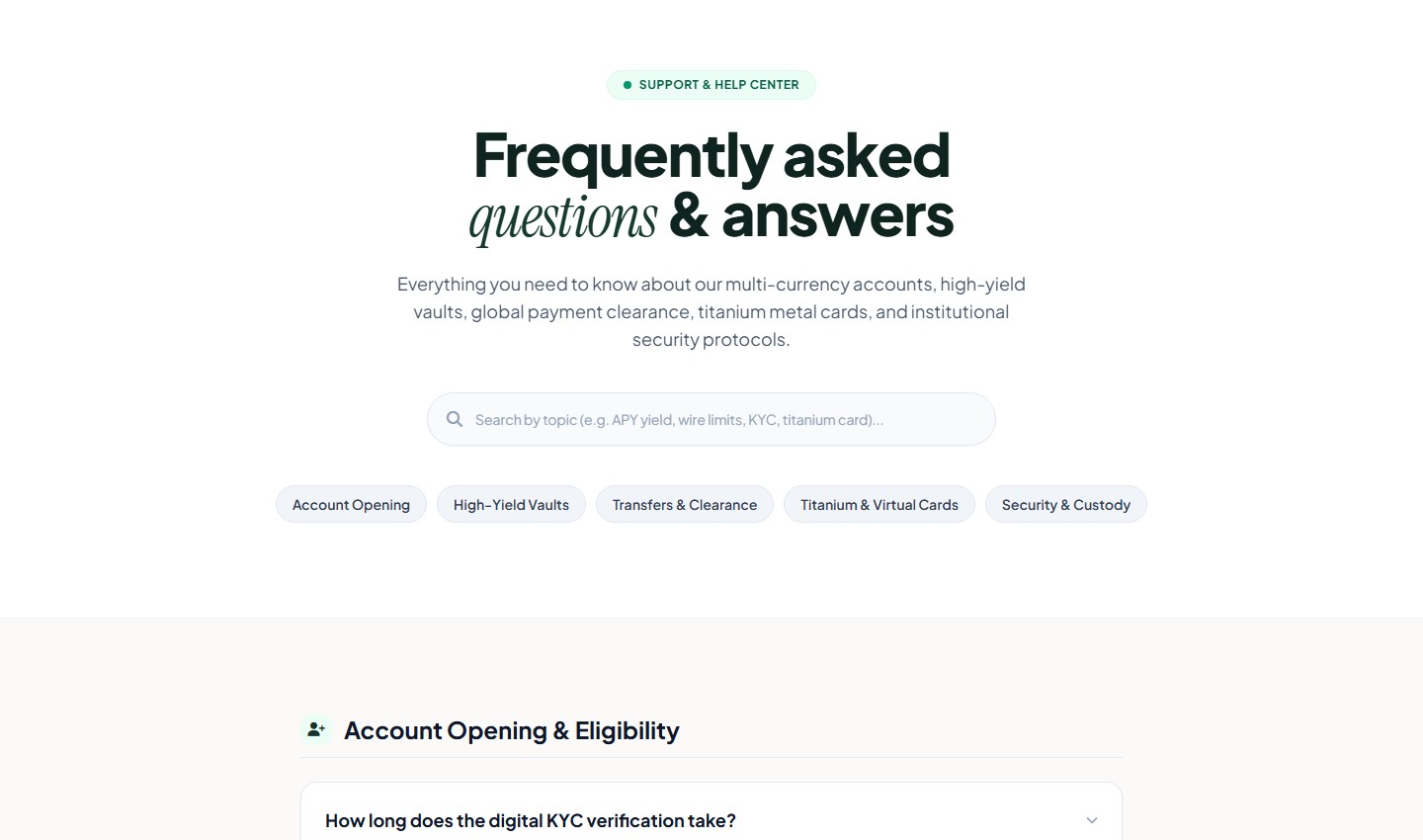 FAQ Live Search Feature